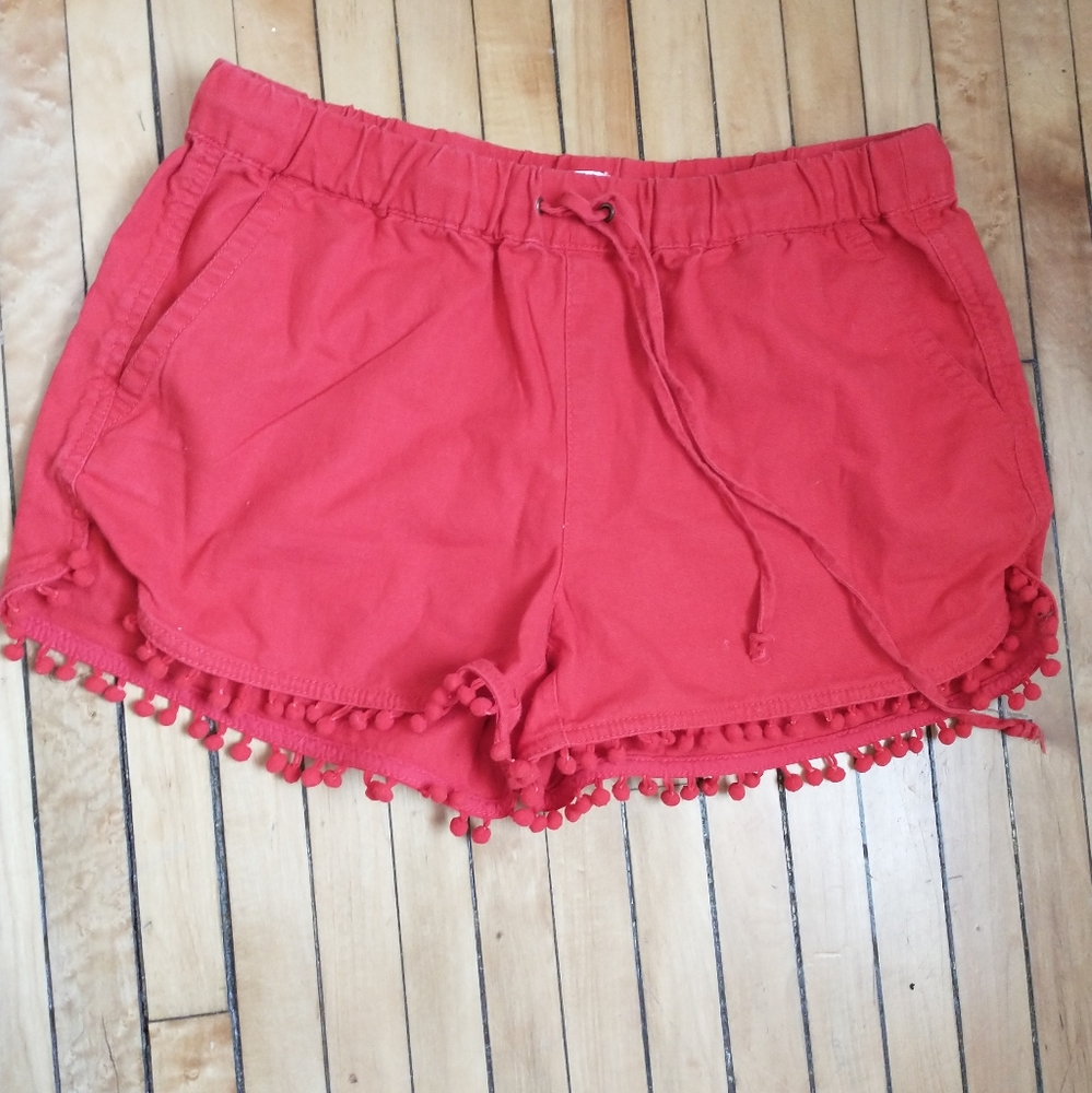 JCrew red linen shorts SZ Xsmall